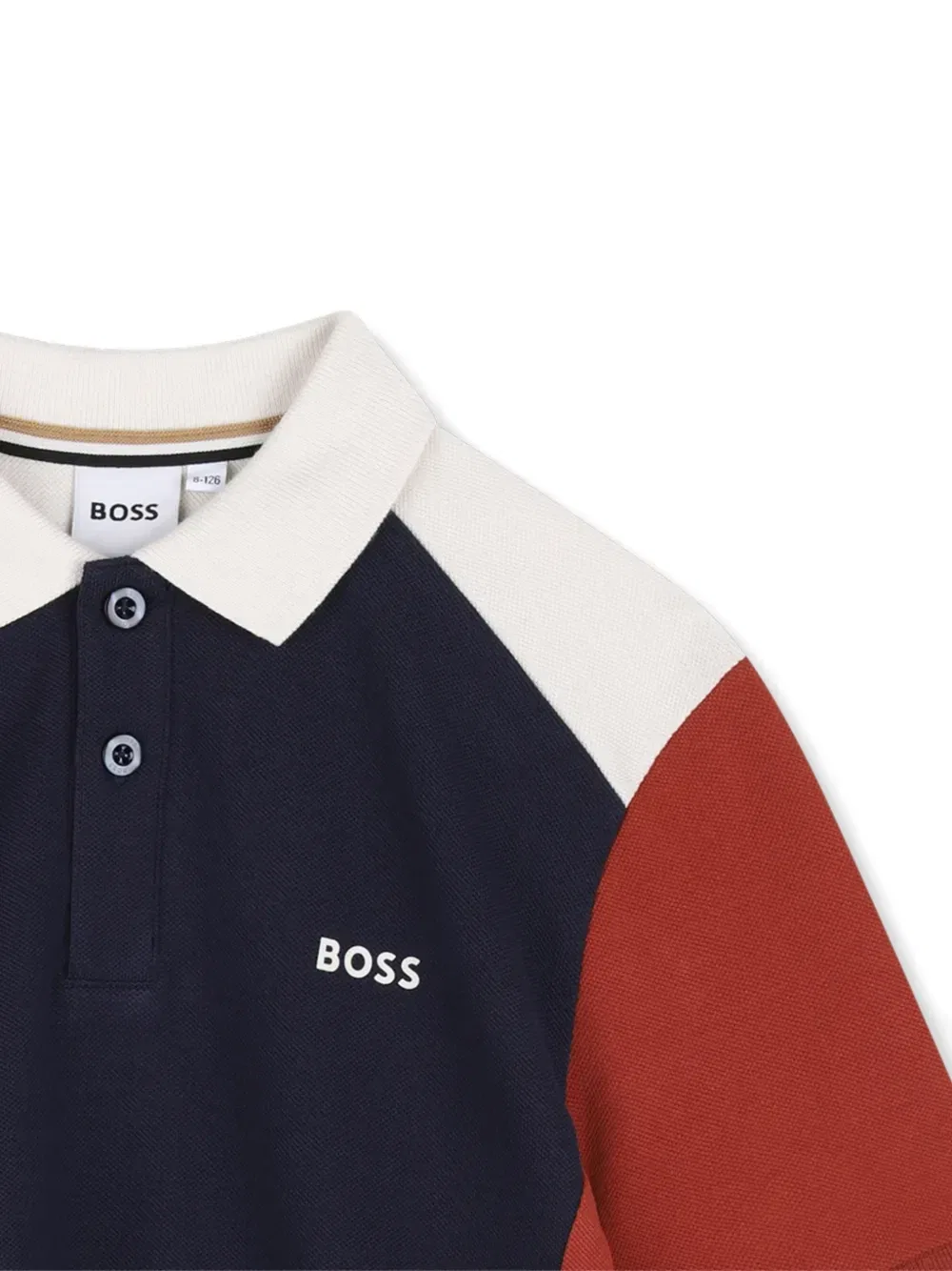 Рубашка поло в стиле колор-блок с логотипом Boss Kidswear, синий — фото 3