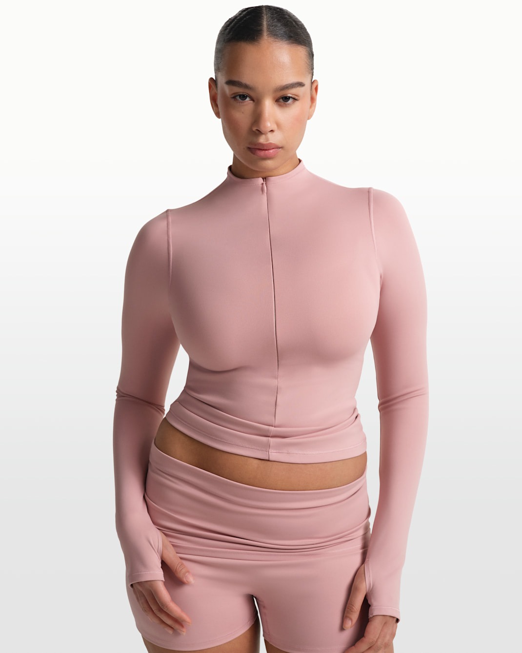 

Лонгслив Nike x SKIMS Matte Women's 1/2-Zip Mock-Neck, розовый