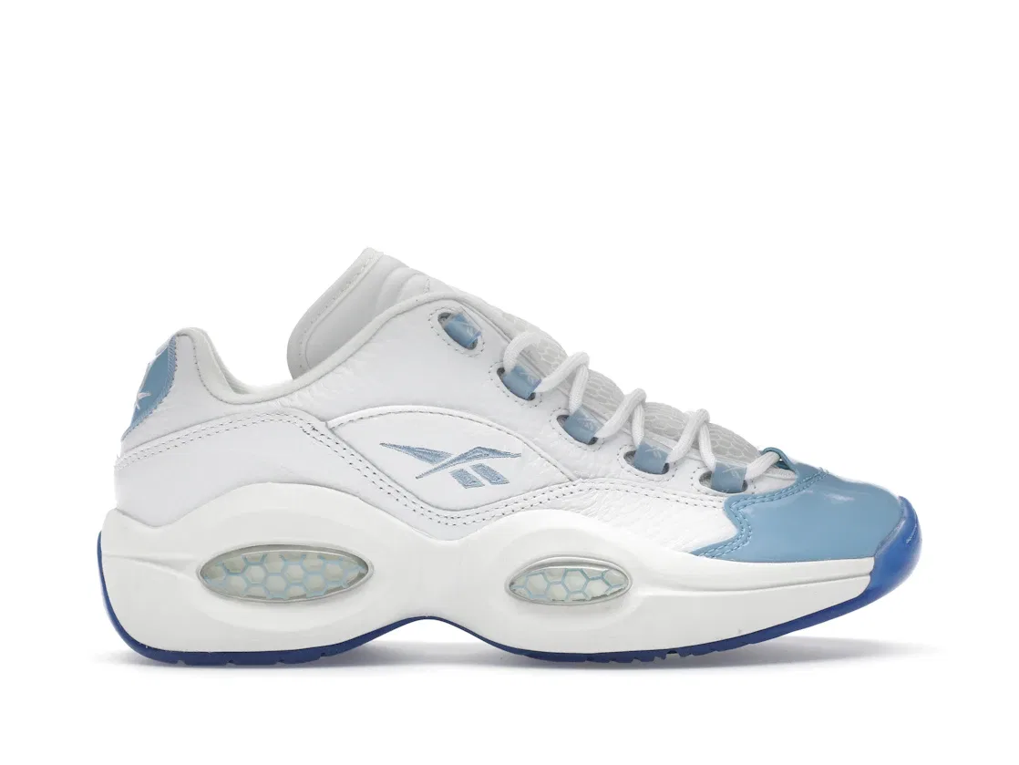 Детские кроссовки с мыском из патентованной кожи Reebok Question Low, White/Blue/Ice