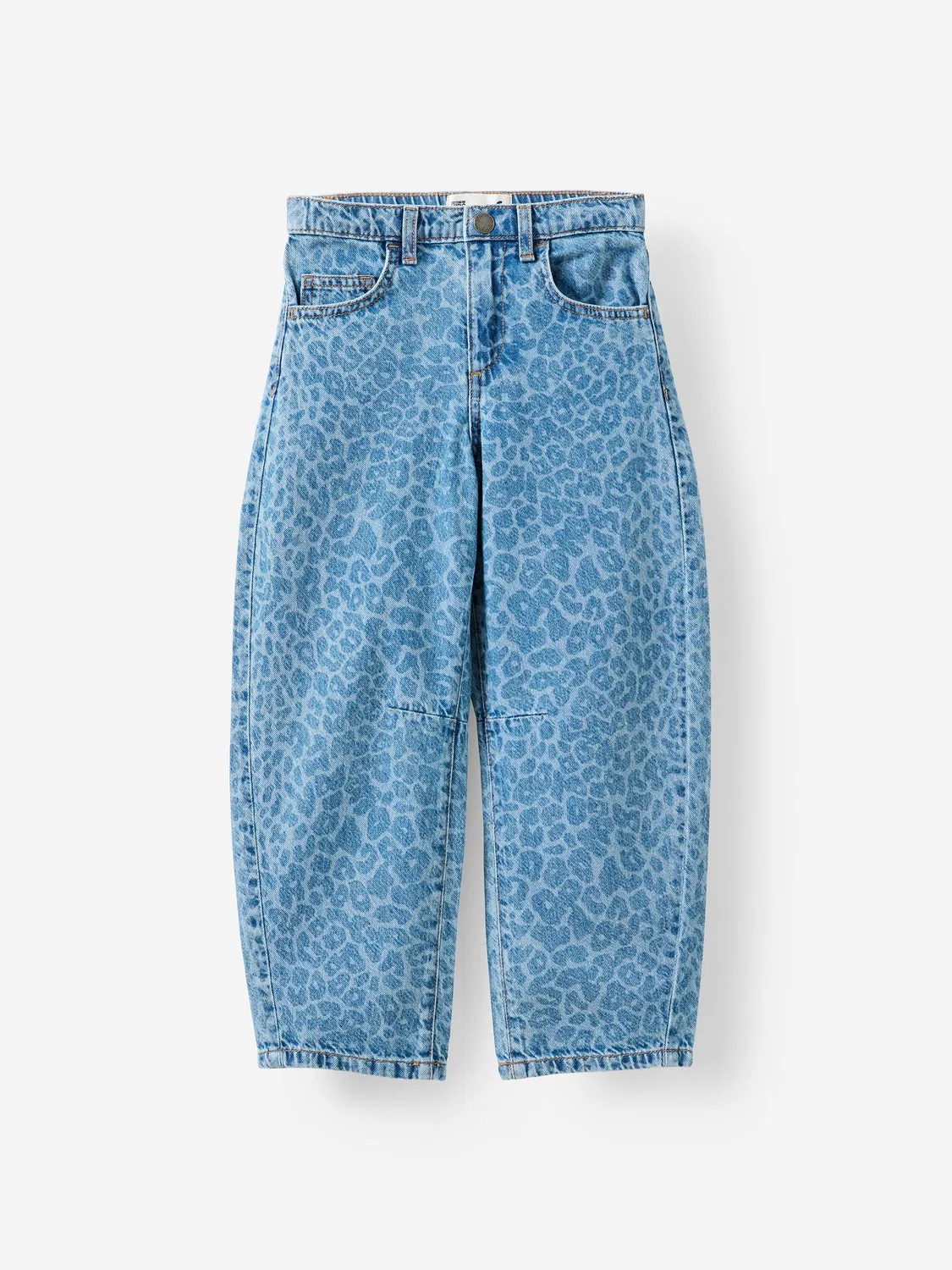 Джинсы прямого кроя Leopard Barrel Leg Cotton On, Синий - Леопард
