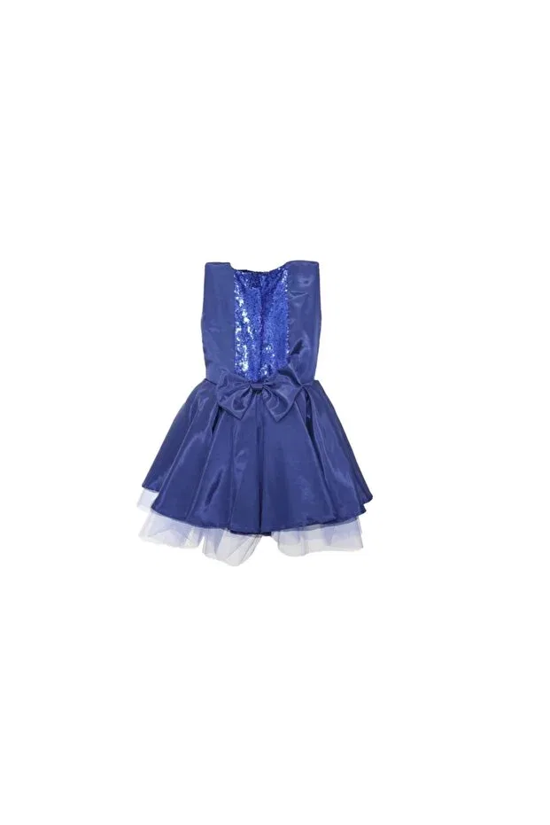 Детское платье для девочек сатиновое Moms And Babies, Blue — фото 2