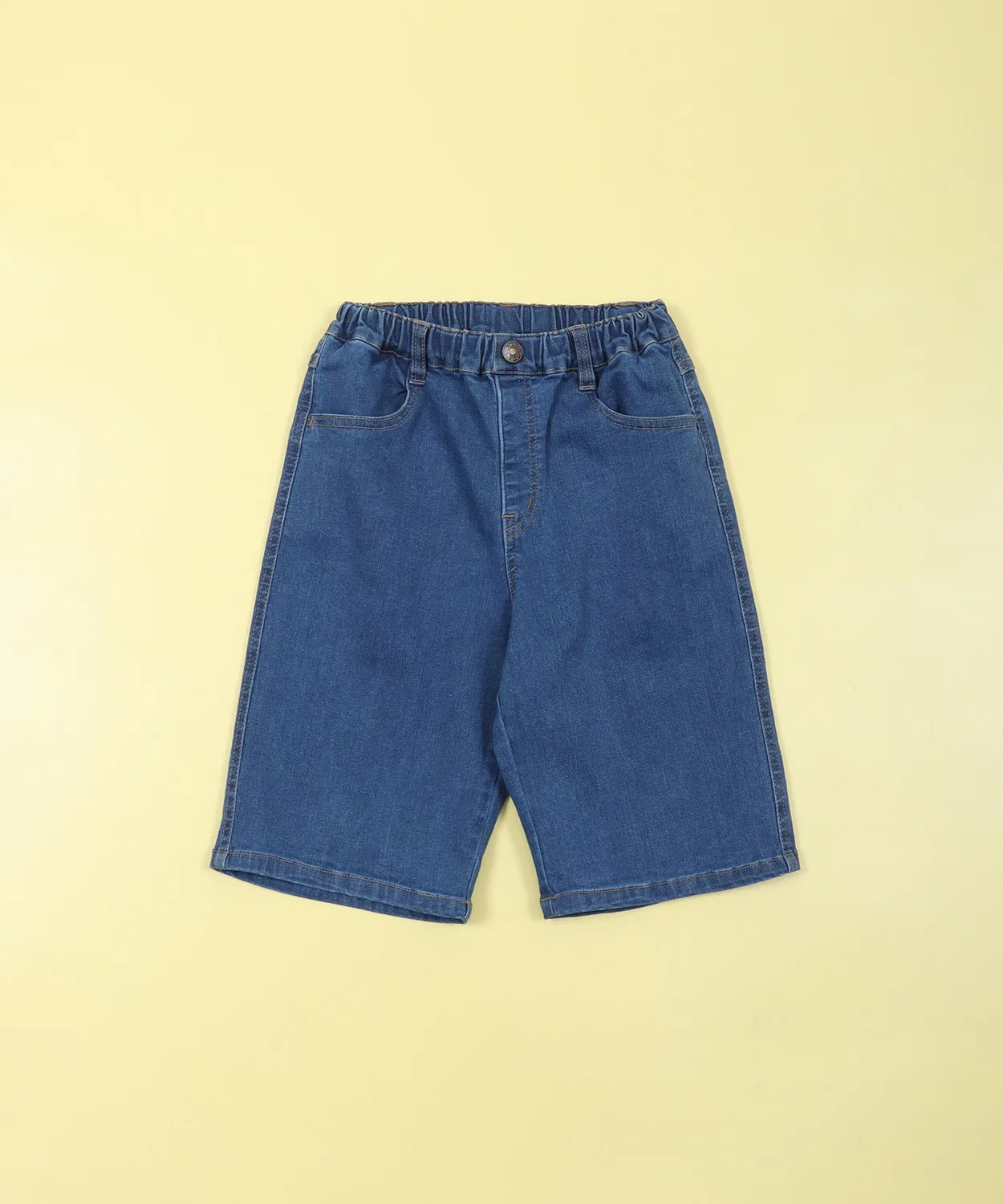 Детские джинсовые шорты с эластичным поясом Stretch Denim Half Pants FUNALIVE, Blue — фото 2