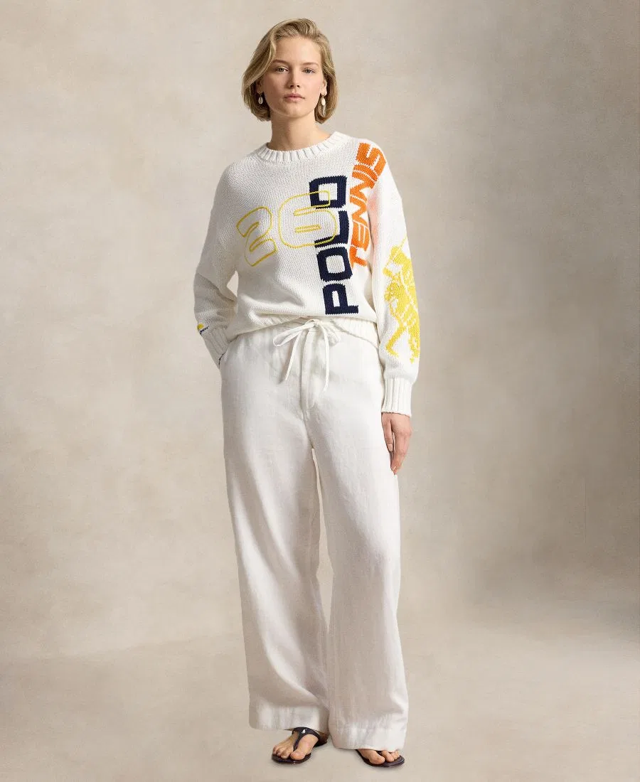 Свитер с принтом из хлопка, модель US Open Graphic Logo Polo Ralph Lauren, Nevis Multi — фото 3
