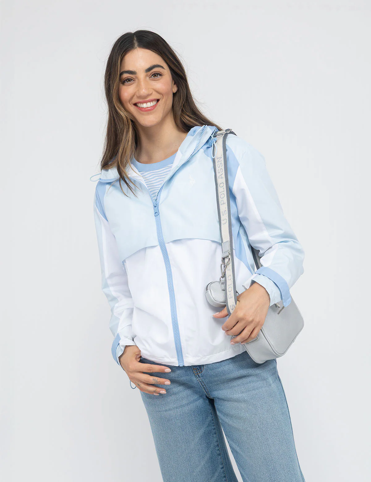 

Ветровка U.S. Polo Assn Color Block Hooded, голубой