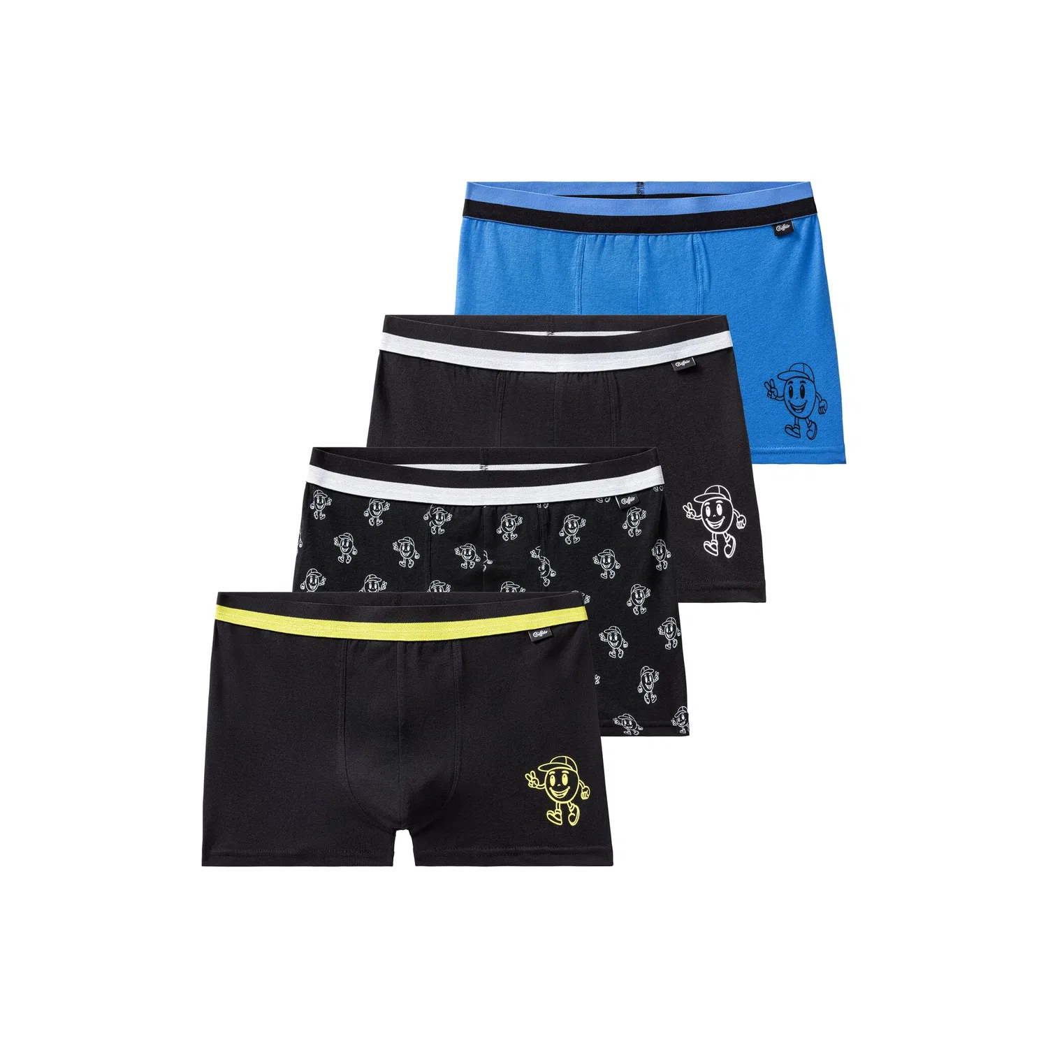 Детские боксеры с принтом Buffalo, Black/Blue