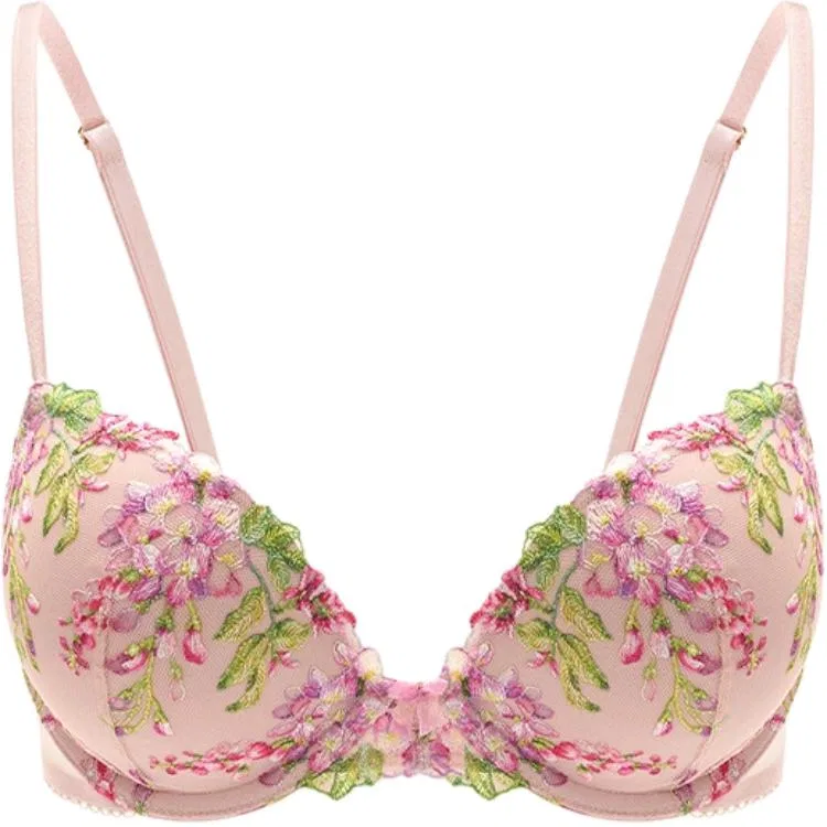 Женский бюстгальтер с вышивкой Fantasy Collection Victoria's Secret, Pink Floral Embroidery