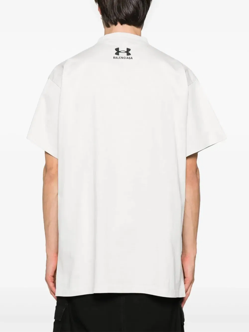 Футболка с логотипом из коллаборации с Under Armor BALENCIAGA, серый — фото 3