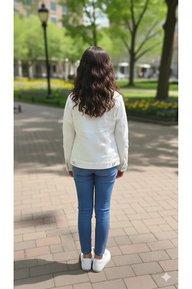 Джинсовая куртка Off-White из габардина с металлическими пуговицами и карманами Moda — фото 3
