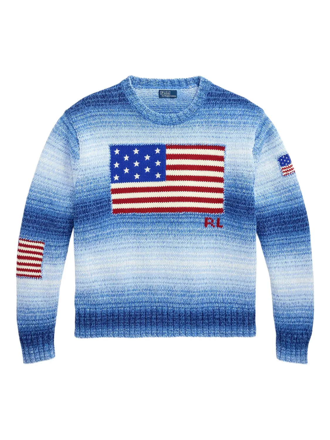 Свитер с флаговым мотивом, хлопок Polo Ralph Lauren, синий