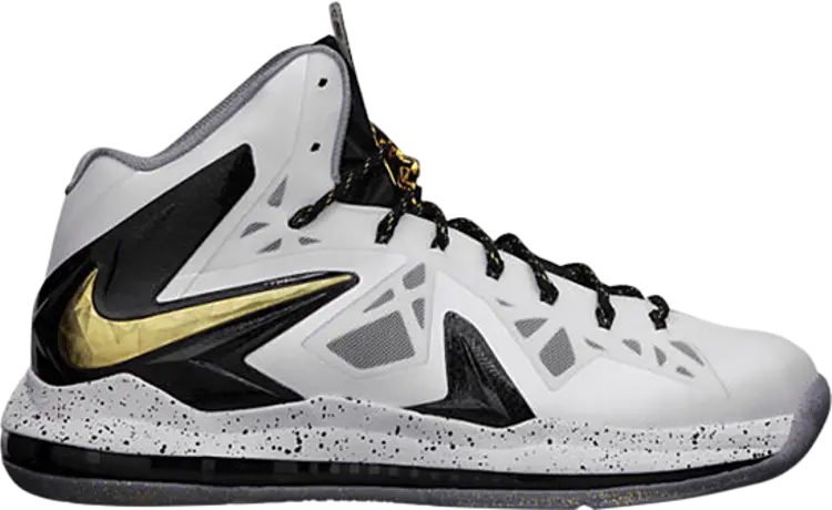 

Кроссовки Nike LeBron 10 P.S. Elite+ 'White Gold Black', белый