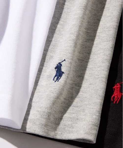 Мужская хлопковая футболка-борцовка, комплект из 3 POLO RALPH LAUREN, White/Grey/Black — фото 2