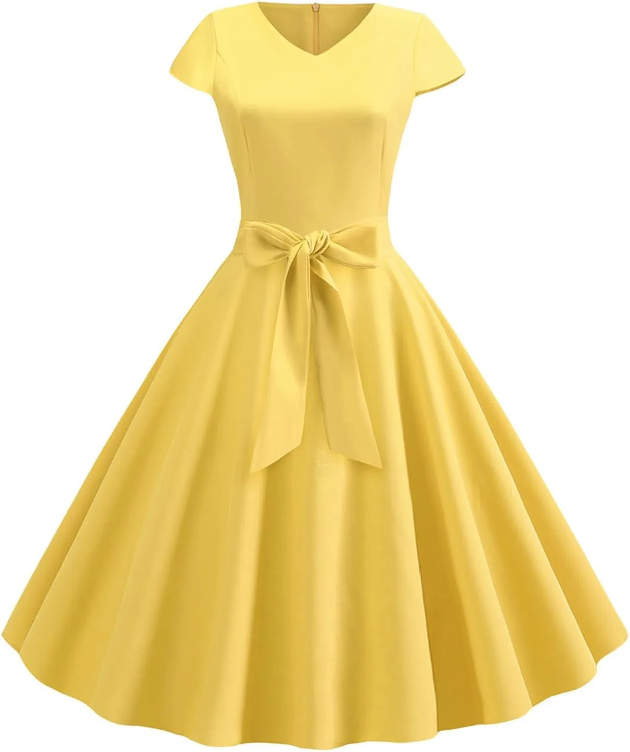 Женское ретро-платье с горошком в стиле 1950-х, Yellow