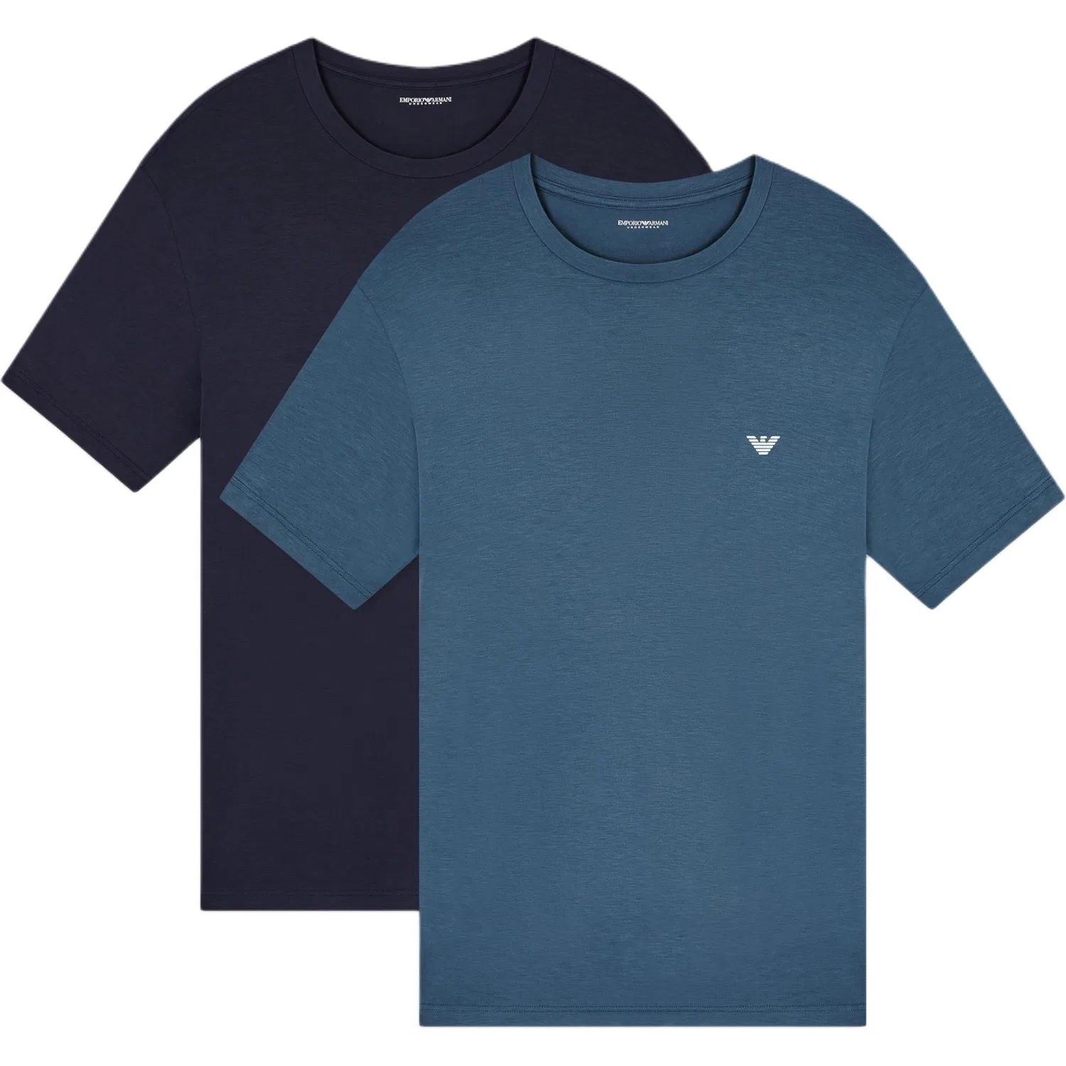 Мужской комплект футболок с коротким рукавом EMPORIO ARMANI, Light Blue + Dark Blue