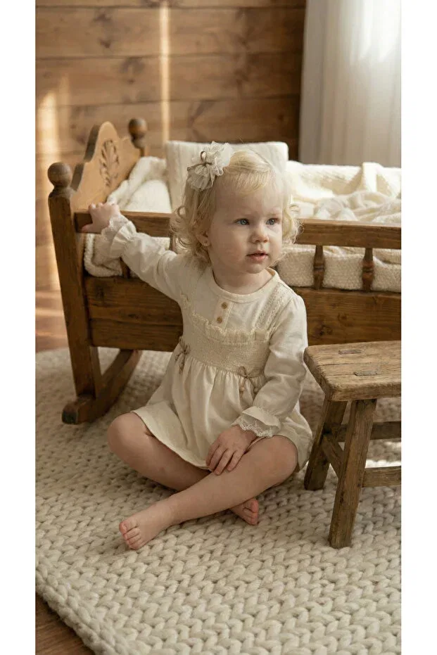 Детское платье для девочек хлопковое Montina, Beige