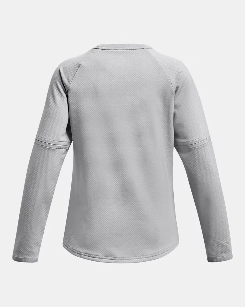 Свитшот теплый с отрезными рукавами UA Utility Waffle UnderArmour, Mod Gray/White — фото 2