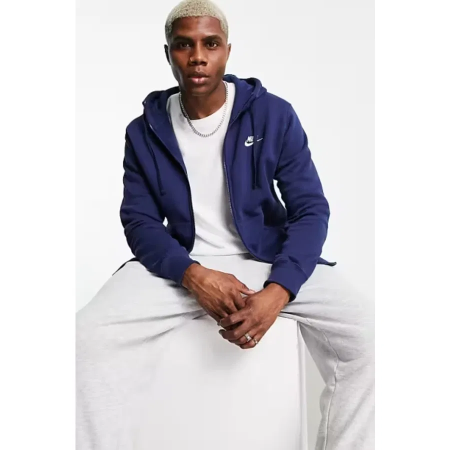 Худи Nike Sportswear Club Full Zip Hoodie, Темно-синий — фото 2