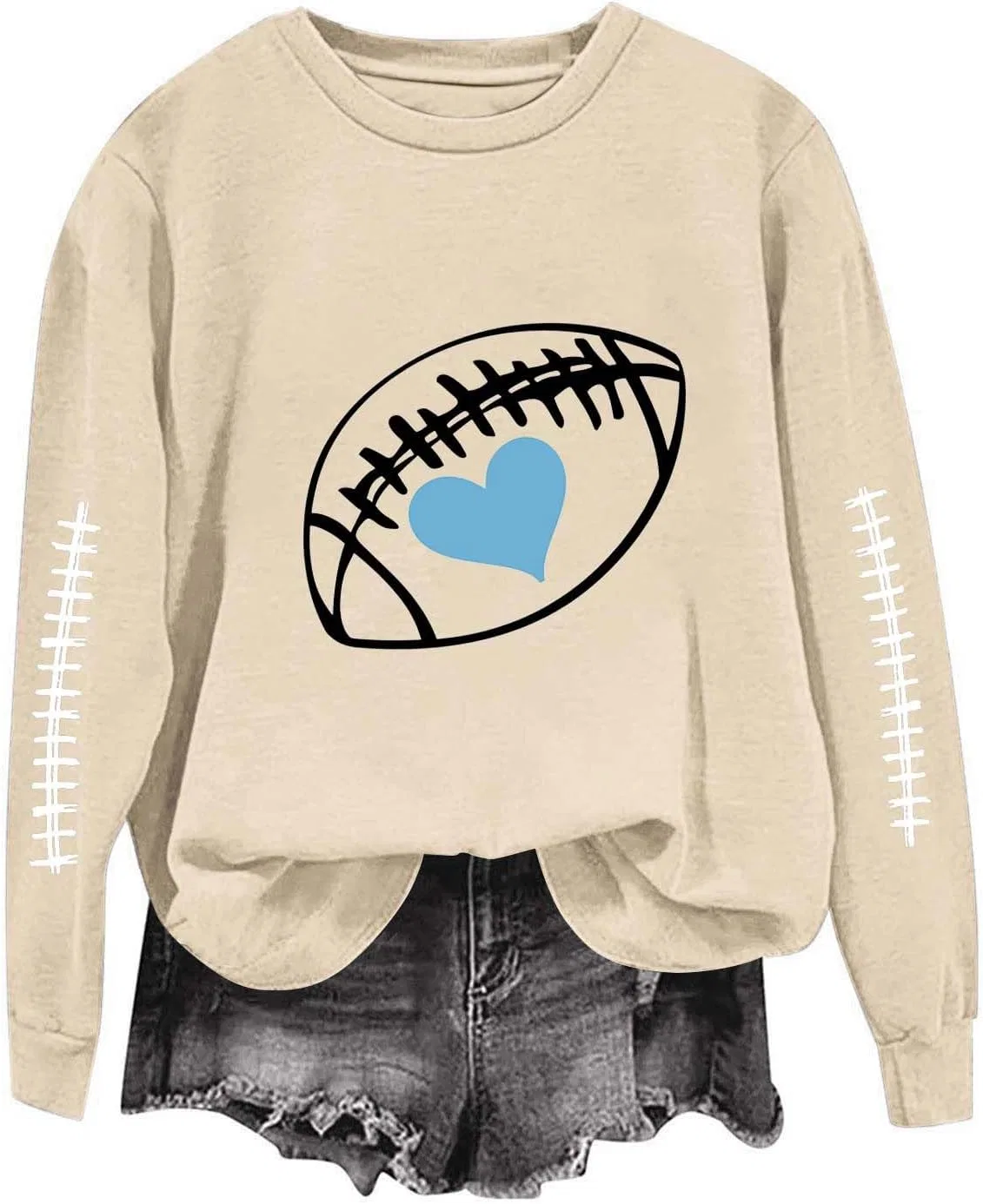 Женский свитшот с принтом Football Sweatshirt, хаки — фото 2