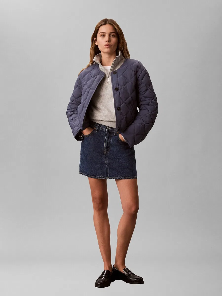 Куртка Calvin Klein межсезонья темно-фиолетового цвета — фото 4