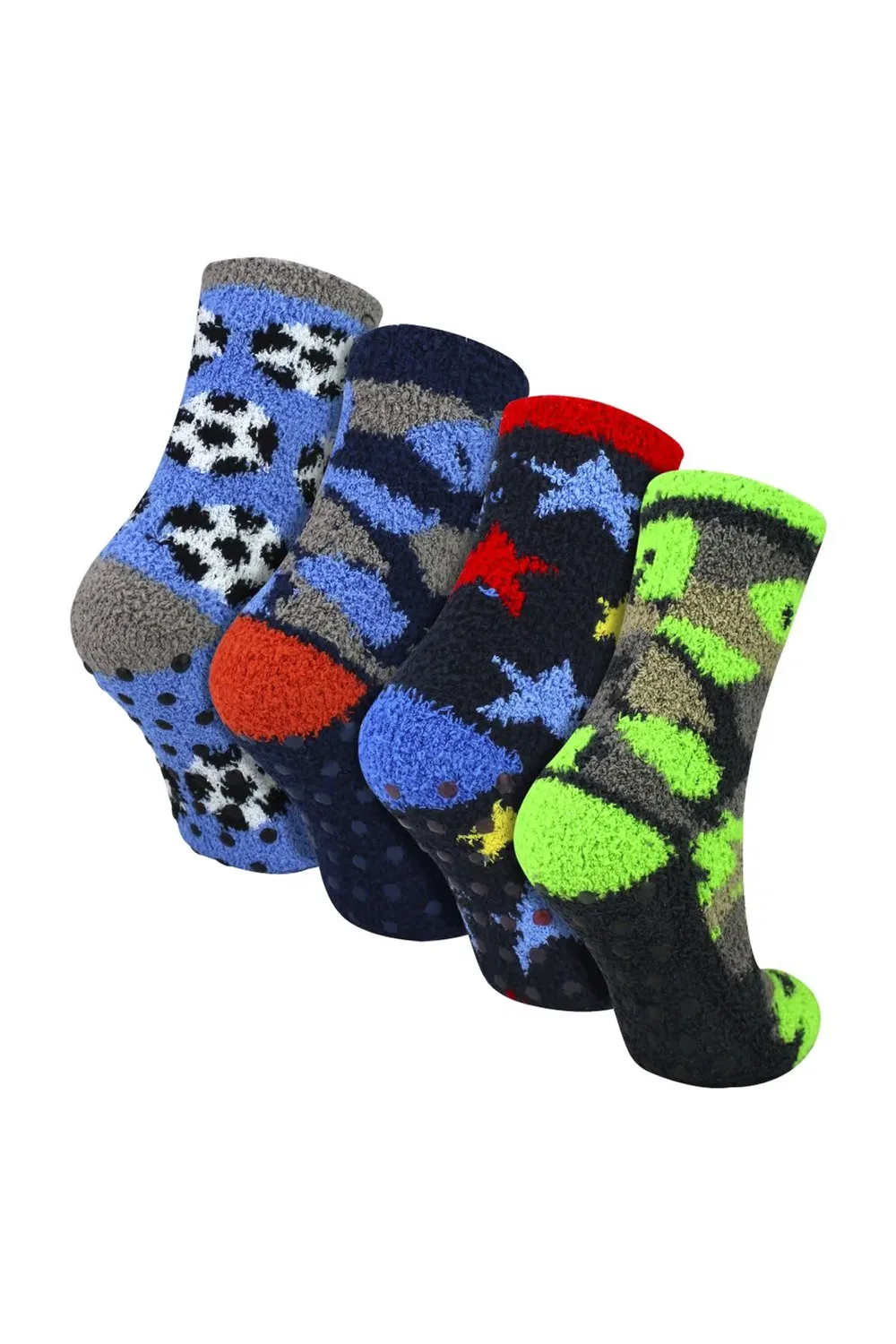 Комплект из 4 пар тапочек-носков с нескользящей подошвой Sock Snob, Blue