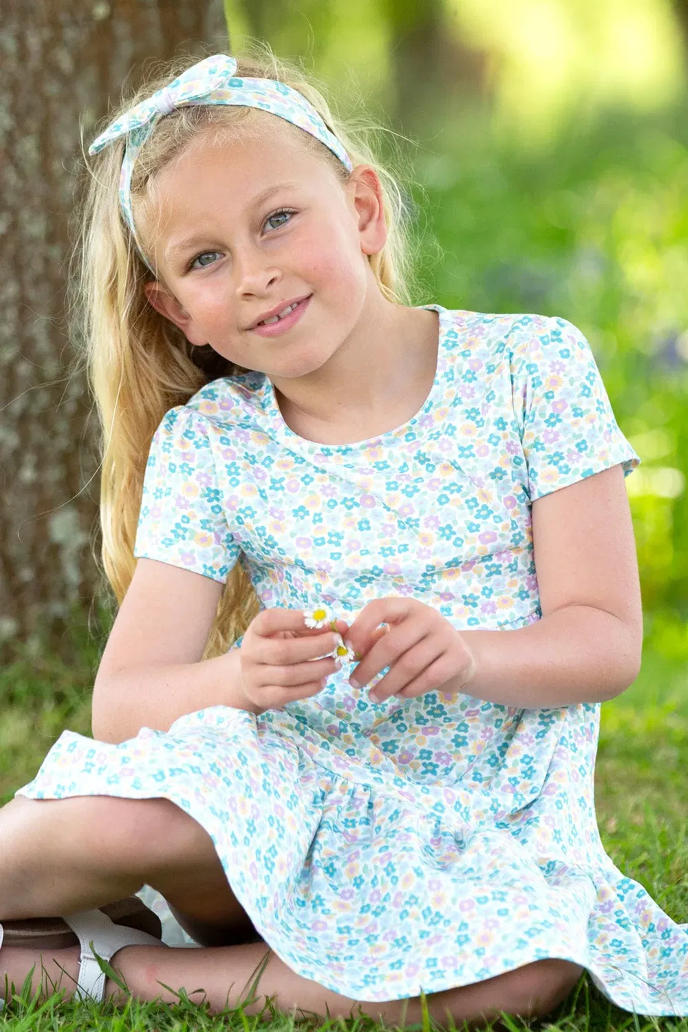 Детское платье с принтом Meadow Ditsy Kite, Multi — фото 4