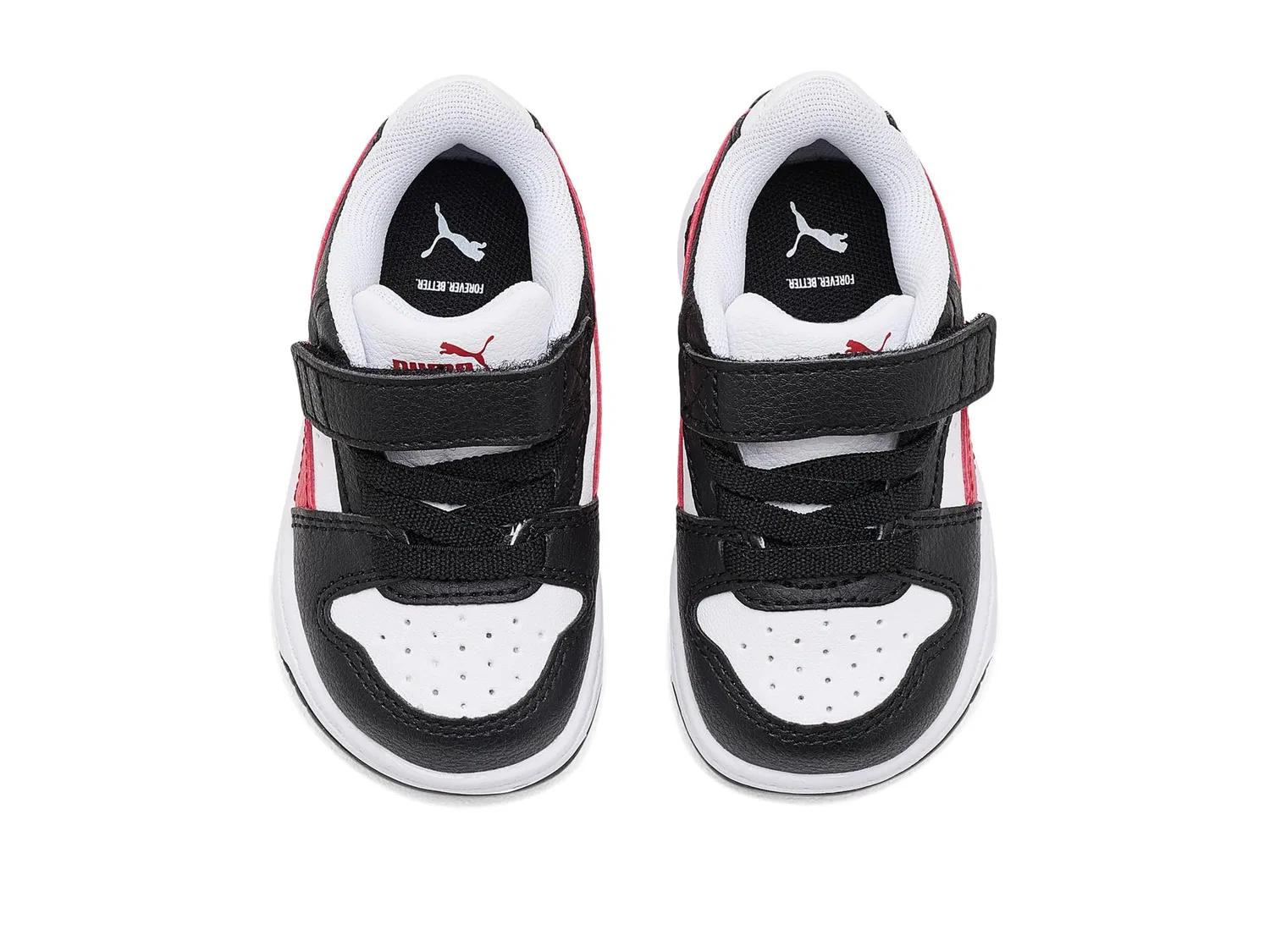 Детские кроссовки Rebound Slam Lo с альтернативной застежкой (для малышей) Puma Kids, Puma Black/For All Time Red/Puma White — фото 3