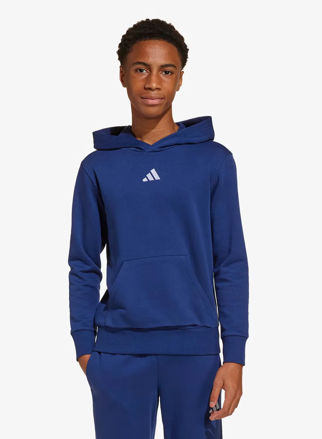 Худи с мягкой хлопковой смесью Youth Essential Adidas, темно-синий — фото 3