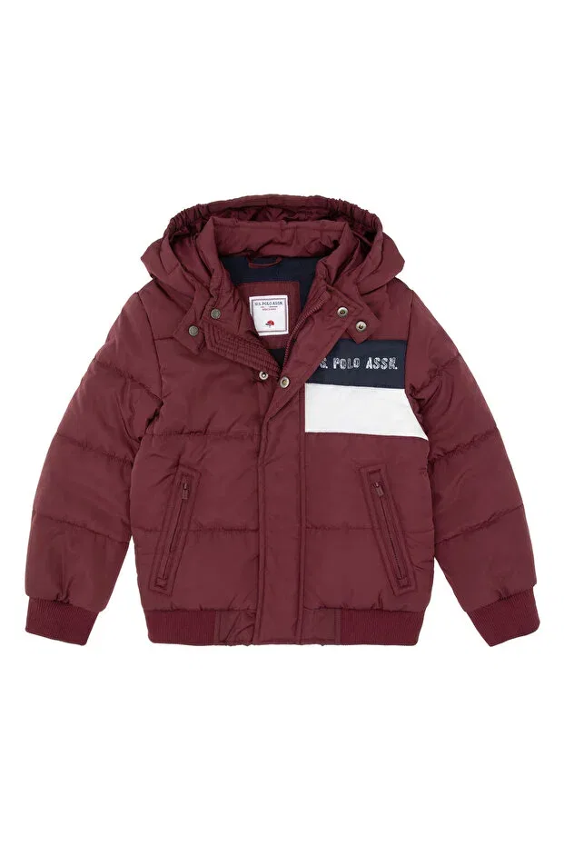 Детское пальто для мальчиков с капюшоном U.S. Polo Assn., Burgundy