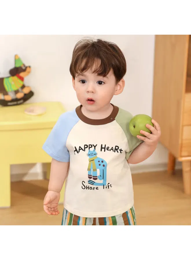 Футболка с принтом Little o dad Luson, бежевый