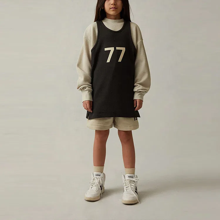 Детский топ-майка Fear Of God Essentials, Black Iron/Off Black — фото 4