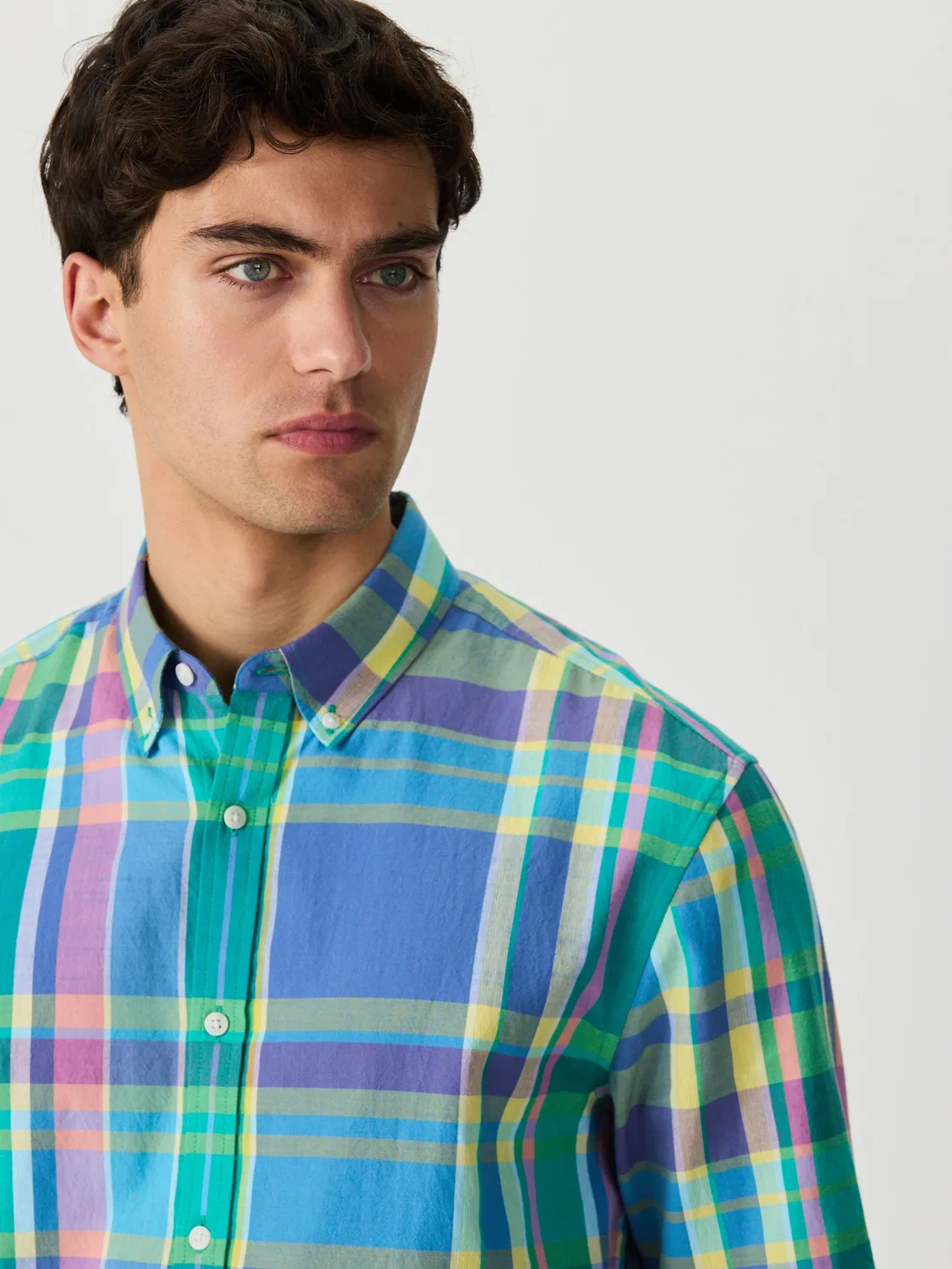 Рубашка с принтом Madras Check, Long Sleeve Next, синий — фото 4