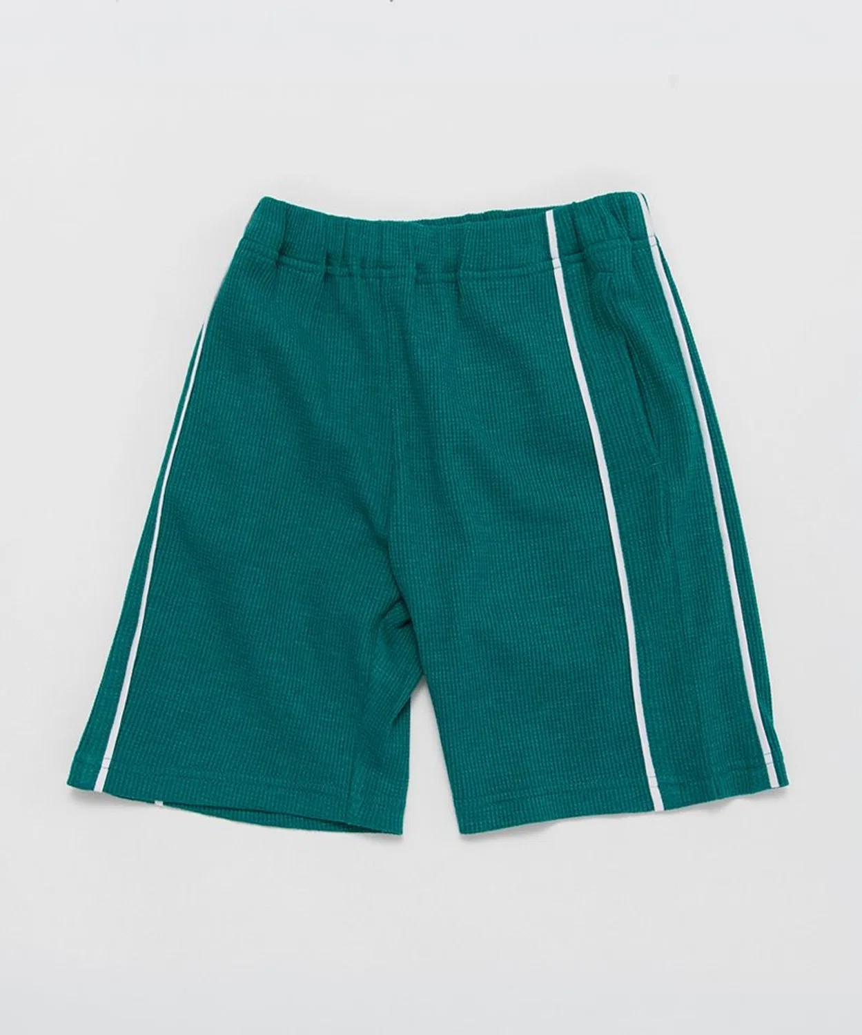 Детские шорты вафельные с боковыми кантами Green branshes