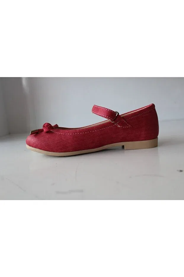 Детские балетки для девочек с коротким каблуком Ensa Kids, Red — фото 3