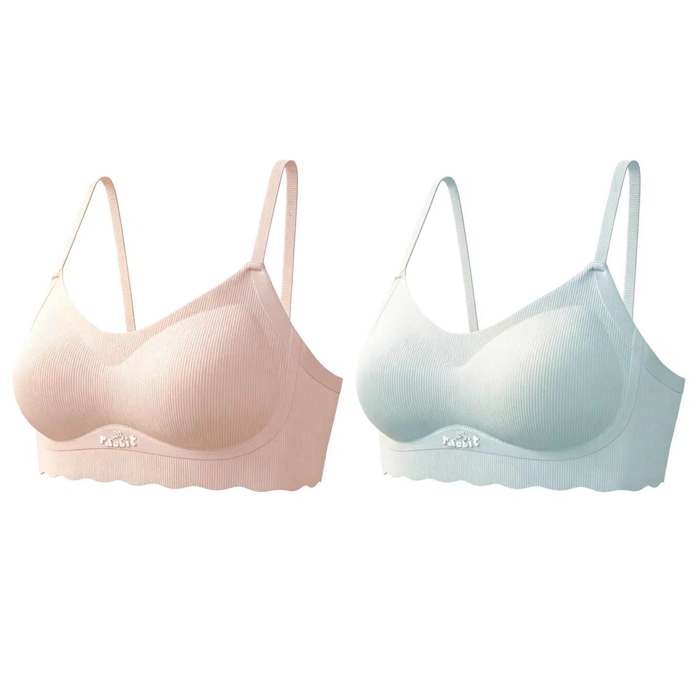 Детский топ-бралетт для девочек без косточек Red bean, Light Blue + Light Pink