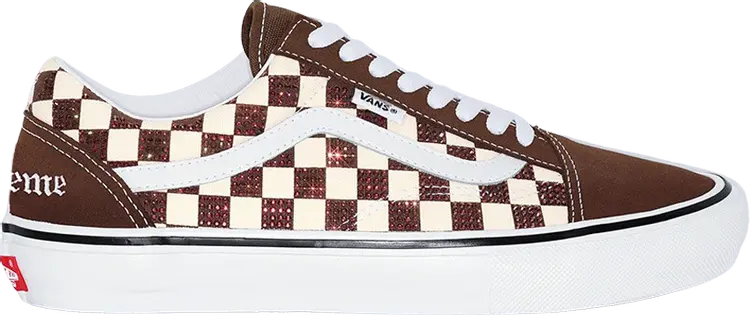 

Кеды Vans Supreme x Swarovski x Skate Old Skool Brown, коричневый