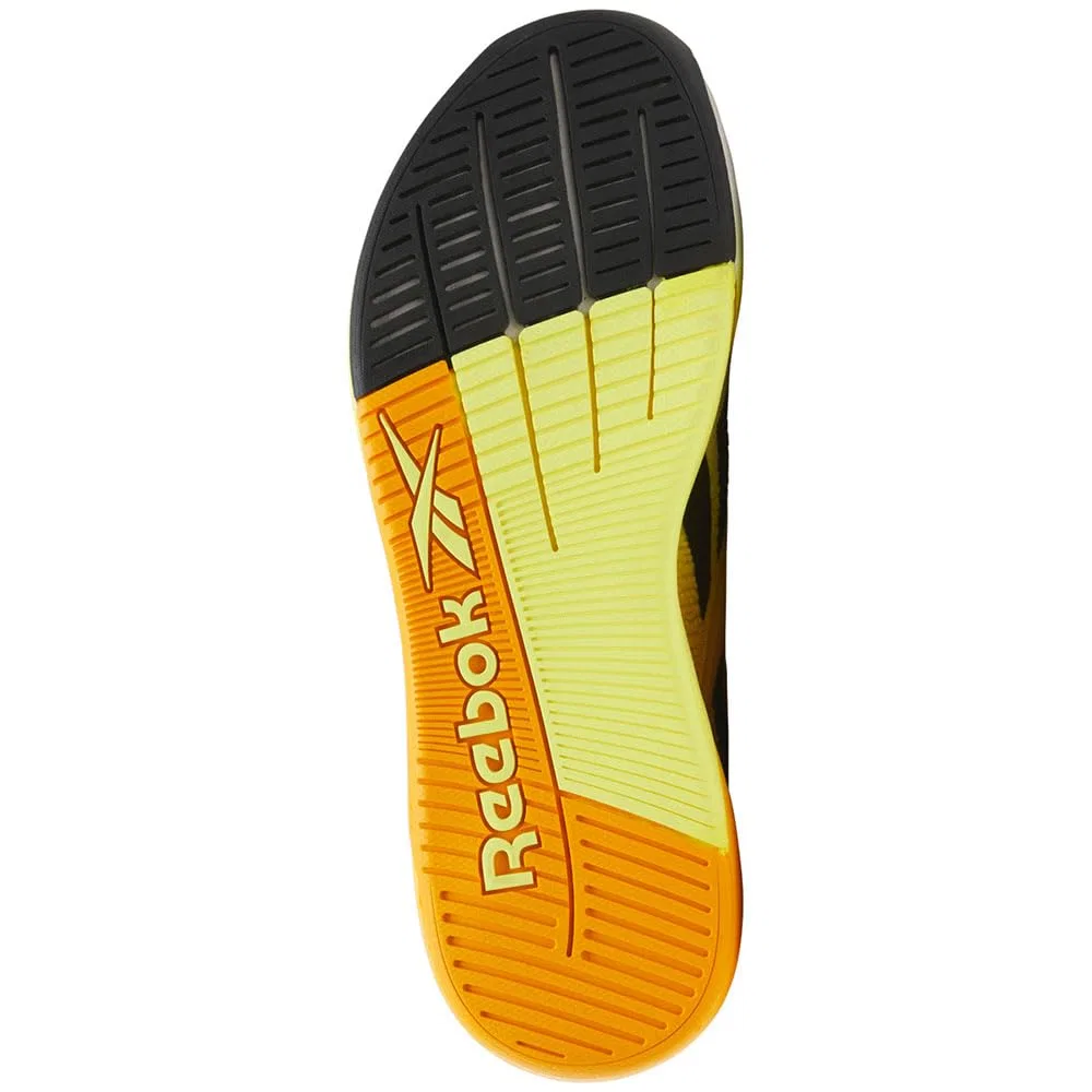 Детские кроссовки для девочек с принтом Nano X5 Reebok, Chalk Black Electric Amber — фото 3
