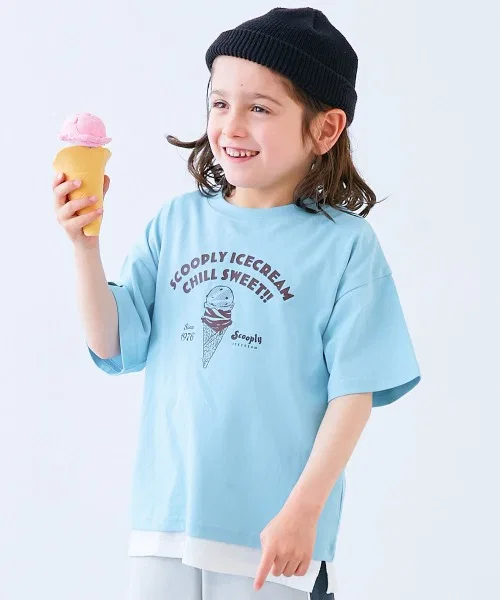 Детская футболка с принтом Ice Cream, модель Ice Cream, devirock, Blue