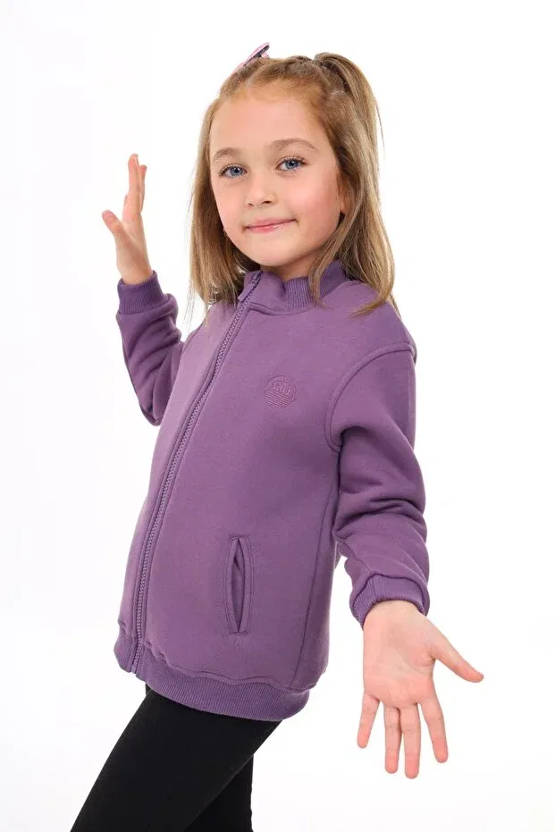 Детский кардиган для девочек с вышивкой Toontoy, Purple — фото 3