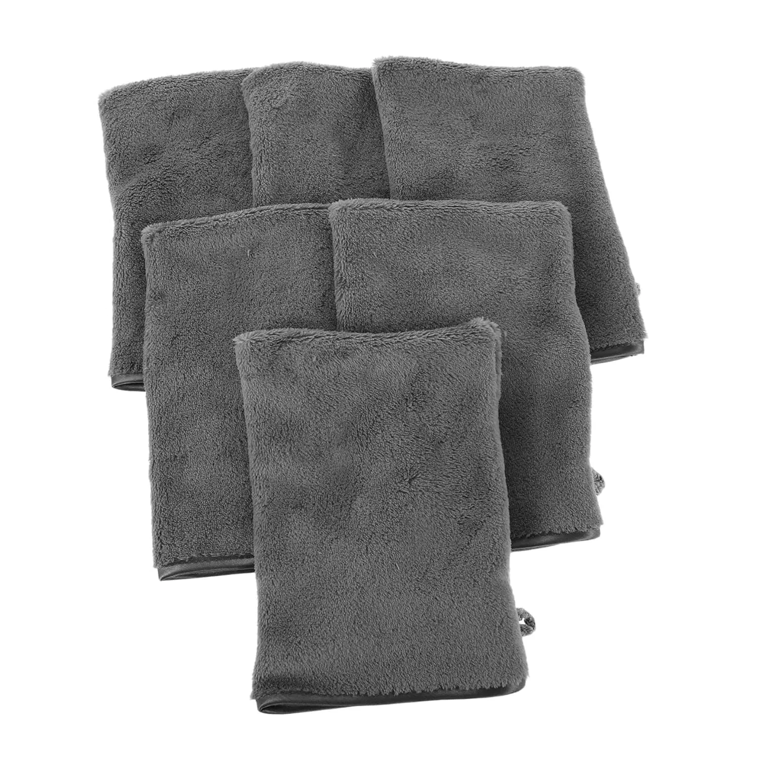 Набор мочалок для лица из микрофибры, 6 шт, DEARMAMY, 20x15 см, Серый