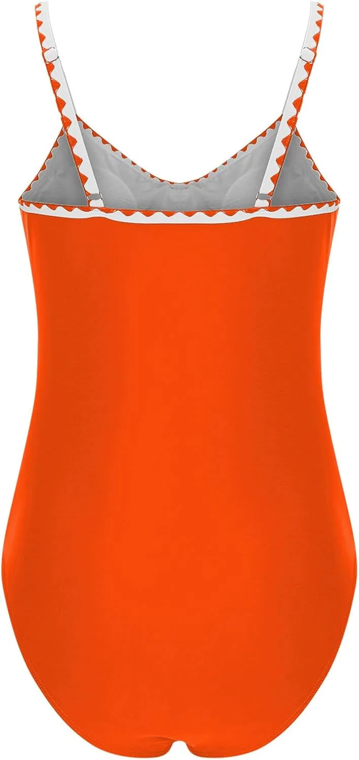 Женский цельнокроеный купальник с контролем живота, Athletic, Orange — фото 4