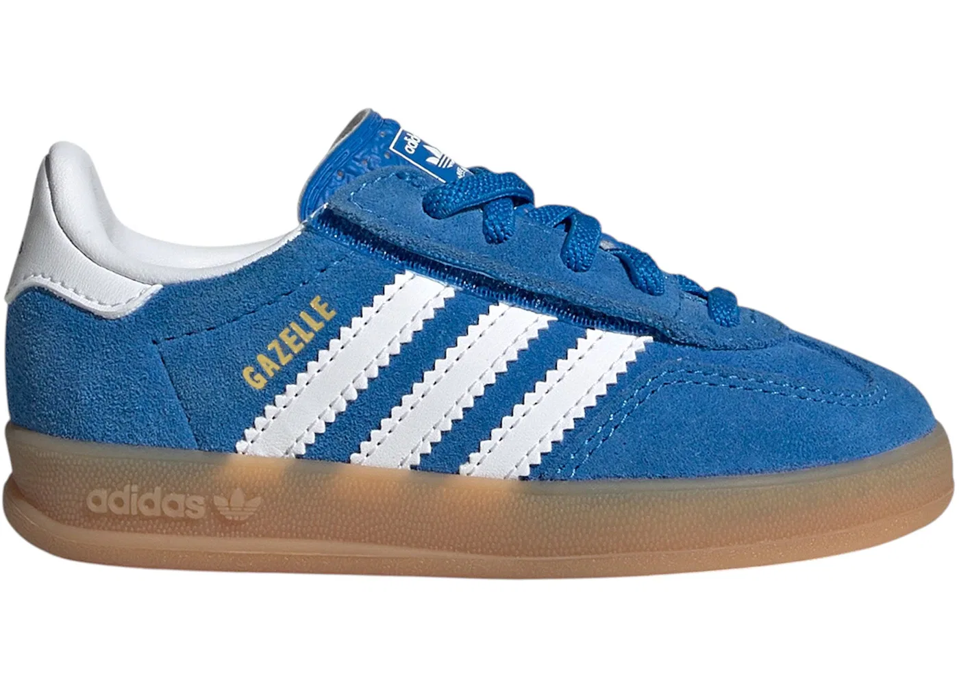 Детские кроссовки Lifestyle с принтом Adidas Gazelle Indoor Comfort Closure, Blue Bird/Cloud White/Gum