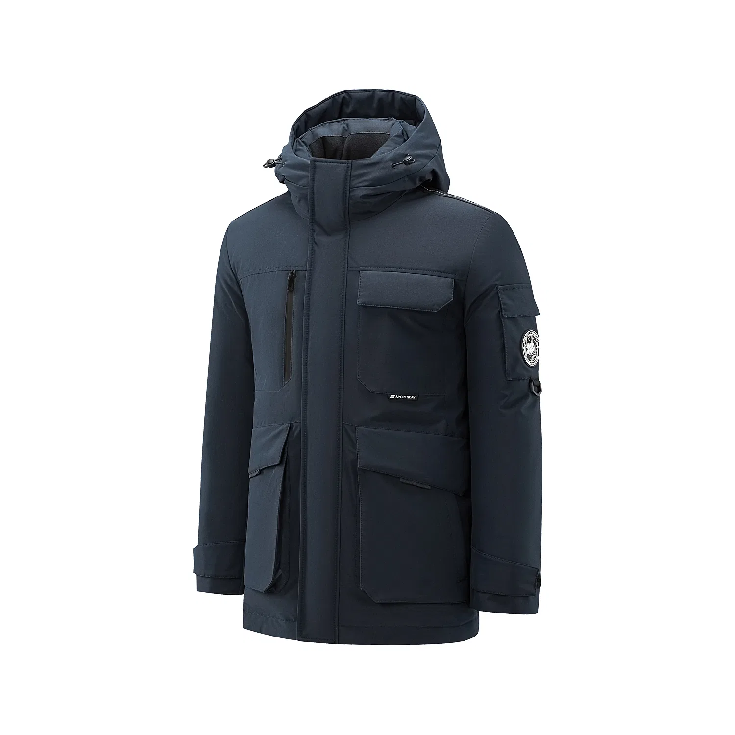 Детский пуховик с капюшоном утепленный HLA, Navy Blue 7G
