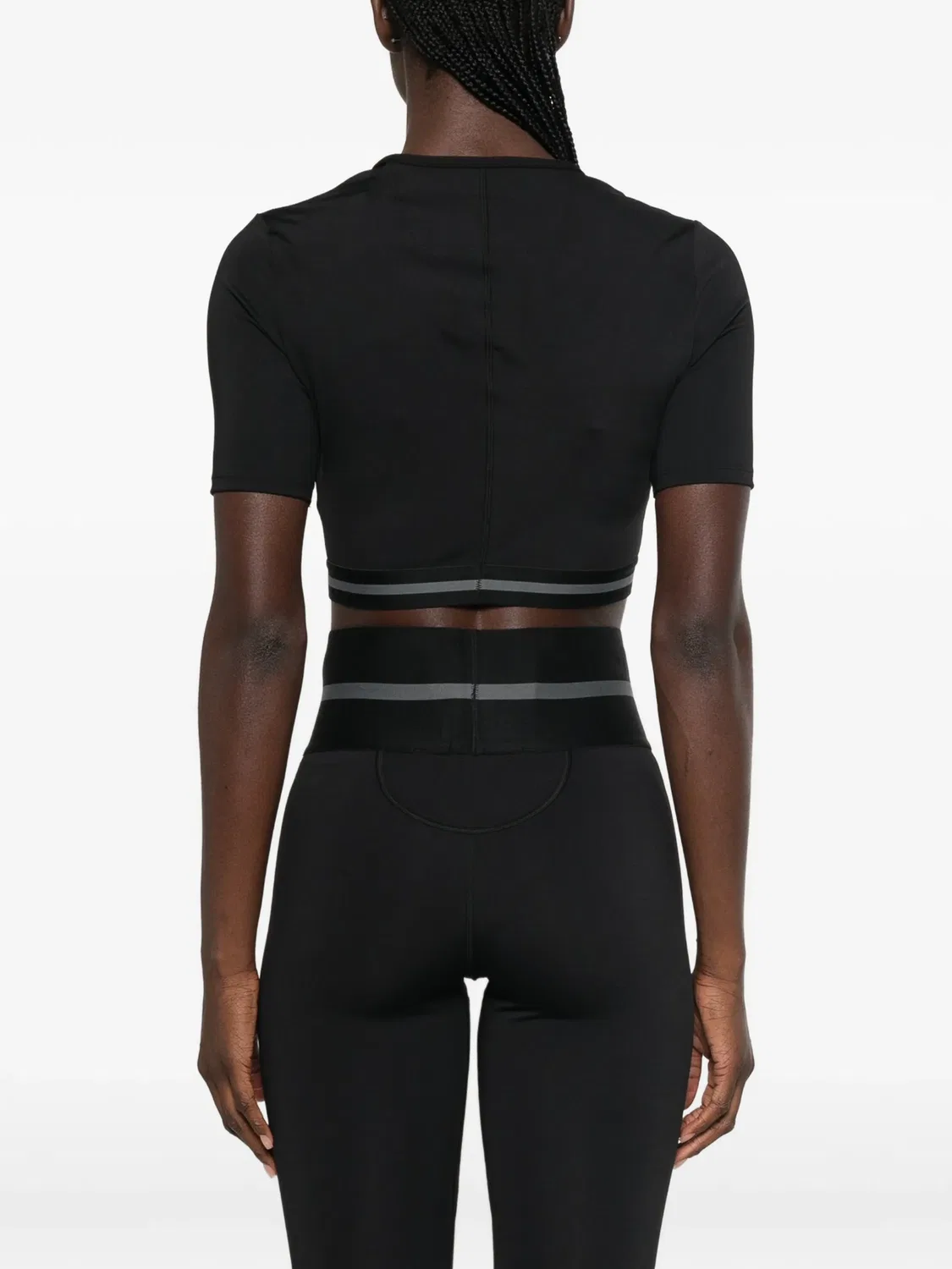 Укороченная футболка с логотипом Calvin Klein, черный — фото 4
