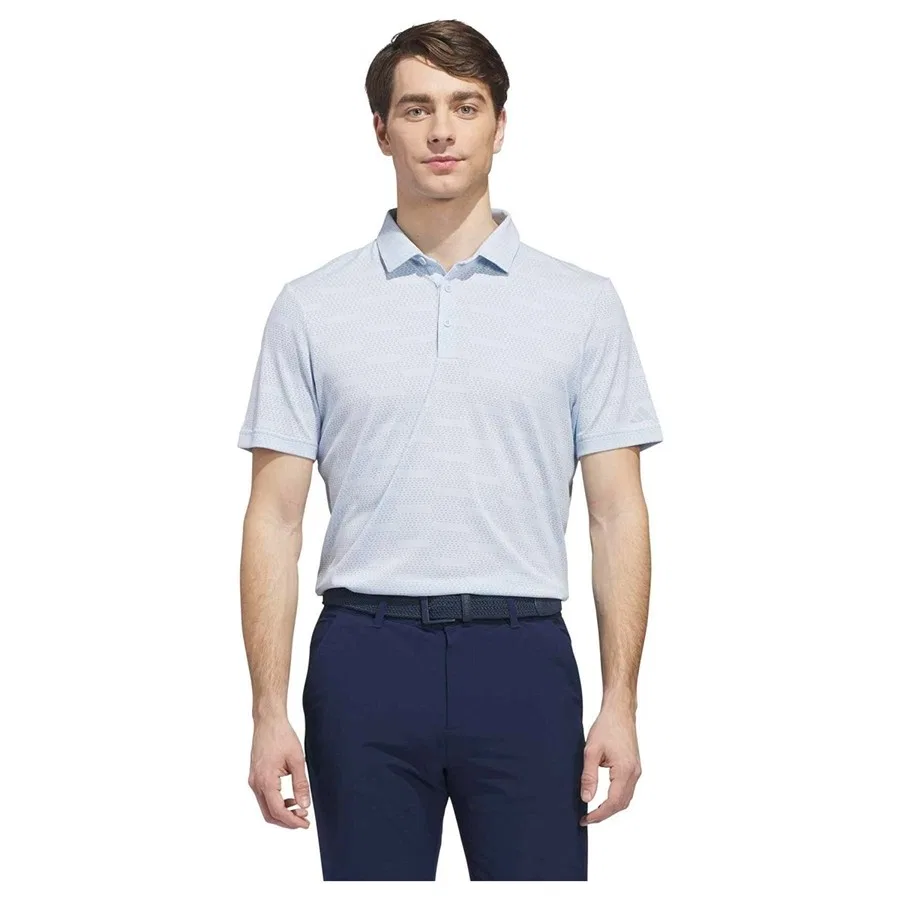 Мужское поло из трикотажа с принтом Ult Jacquard adidas, Синий — фото 3
