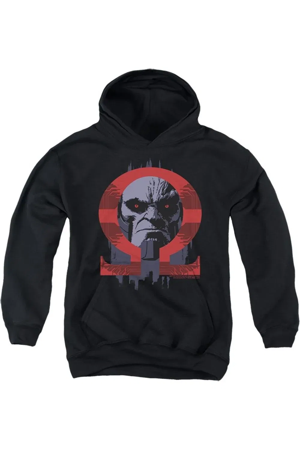 Детское худи с капюшоном с принтом Darkseid Omega Justice League Gildan, черный