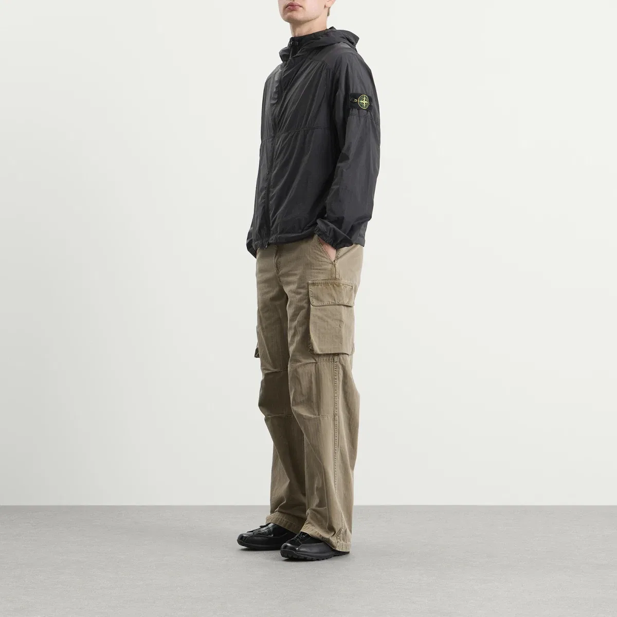 Куртка из ультралегкого нейлона с капюшоном Ultralight Nylon Stretch-Tc Hooded Jacket Stone Island, Black — фото 4