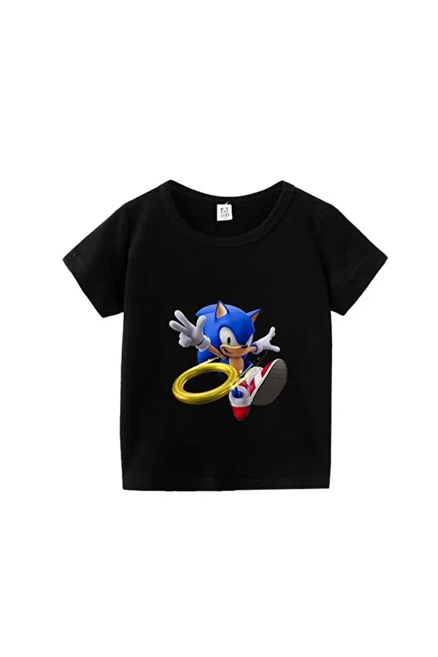 Детская футболка для девочек с принтом Sonic X Magors, Black-1