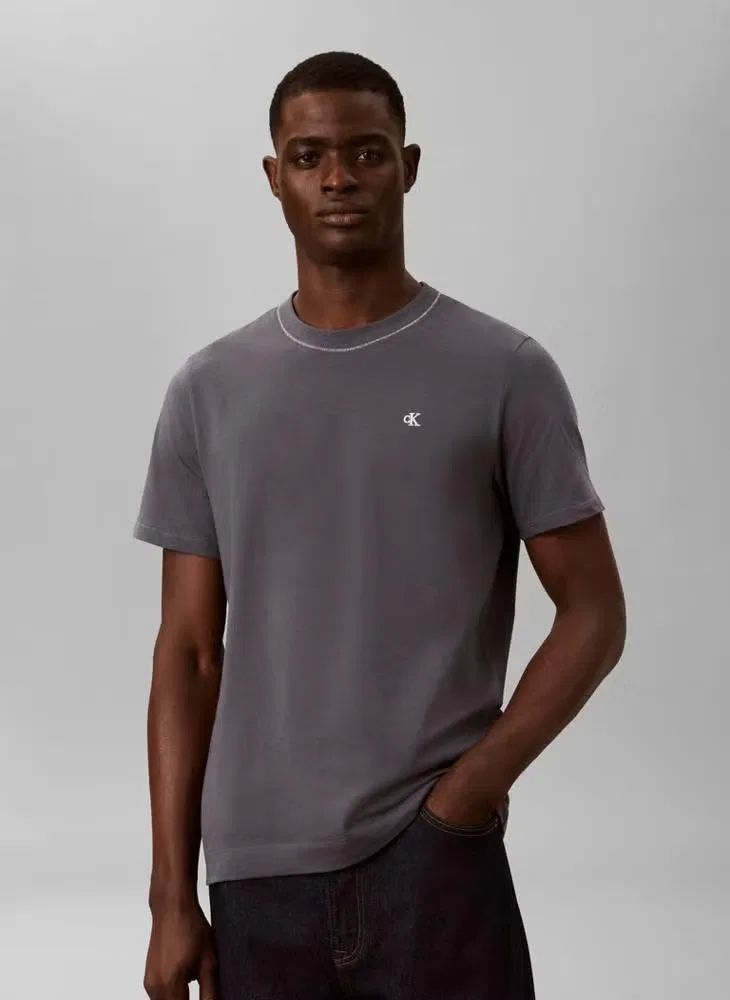 Футболка с классическим круглым вырезом Calvin Klein, серый
