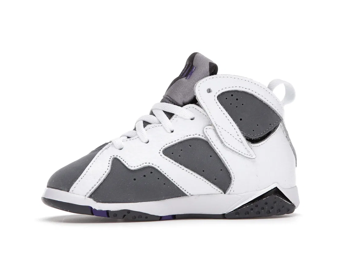 Детские кроссовки с ретро-дизайном Jordan 7 Retro Jordan, White/Flint Grey-Black-Varsity Purple — фото 3