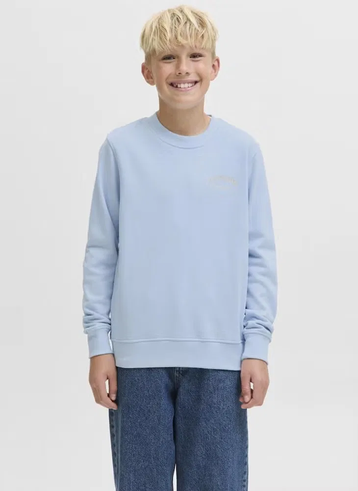 Свитшот свободного кроя jjebrandes Jack & Jones Junior, голубой