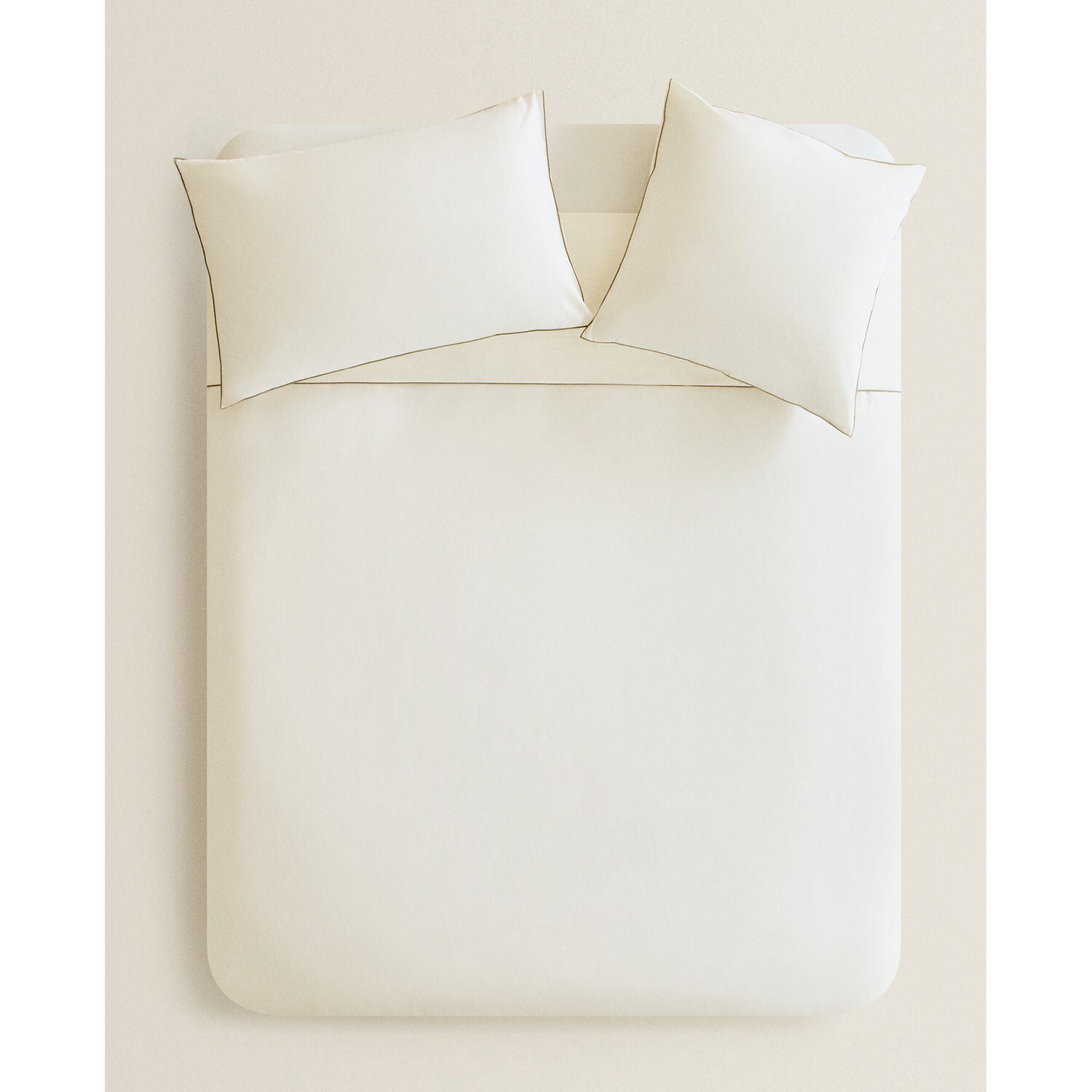 

Пододеяльник Zara Home Cotton Percale, 300 нитей, экрю/хаки
